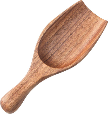 Large Wooden Scoop - 6.3Inches Wood Scoop for Coffee Bean Sugar Tea Powder Bath Salt Laundry Detergent, Multipurpose Kitchen Flour Scoop for Big Jars Canisters