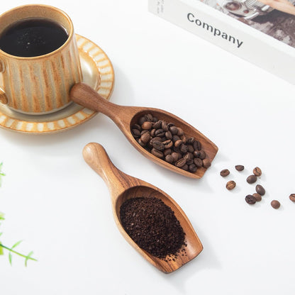 Large Wooden Scoop - 6.3Inches Wood Scoop for Coffee Bean Sugar Tea Powder Bath Salt Laundry Detergent, Multipurpose Kitchen Flour Scoop for Big Jars Canisters