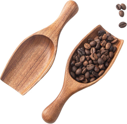 Large Wooden Scoop - 6.3Inches Wood Scoop for Coffee Bean Sugar Tea Powder Bath Salt Laundry Detergent, Multipurpose Kitchen Flour Scoop for Big Jars Canisters