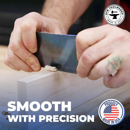 Rectangle Card Scraper - Precision Cabinet Multi-use Scraper for Woodworking, Wood Fine Finishers, Glue Scraper, Quality Handcrafted Card Shaping Tool - Made in USA, 2 Quantity - Blue