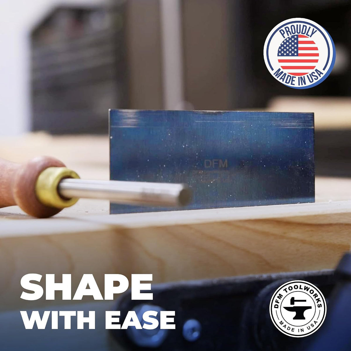 Rectangle Card Scraper - Precision Cabinet Multi-use Scraper for Woodworking, Wood Fine Finishers, Glue Scraper, Quality Handcrafted Card Shaping Tool - Made in USA, 2 Quantity - Blue