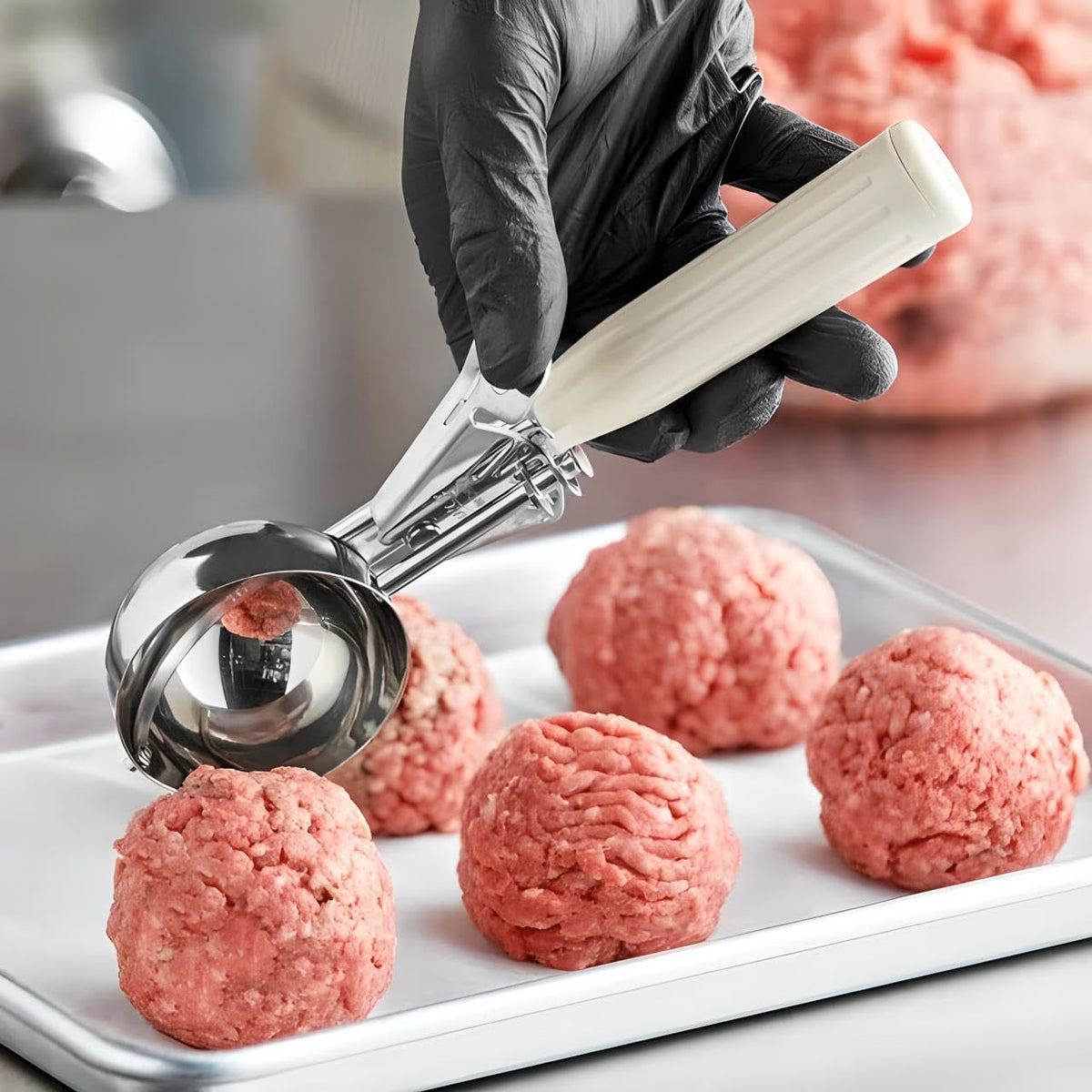 3-Pack Stainless Steel Portion Disher Scoop Set | #40, #20, and #10 Scoops
