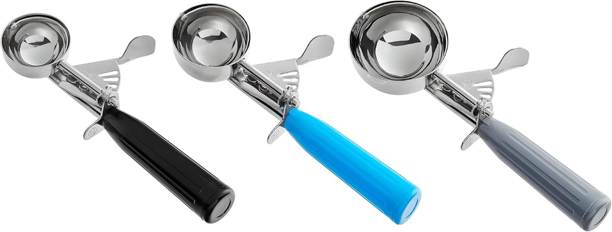 3-Pack Stainless Steel Portion Disher Scoop Set | #40, #20, and #10 Scoops