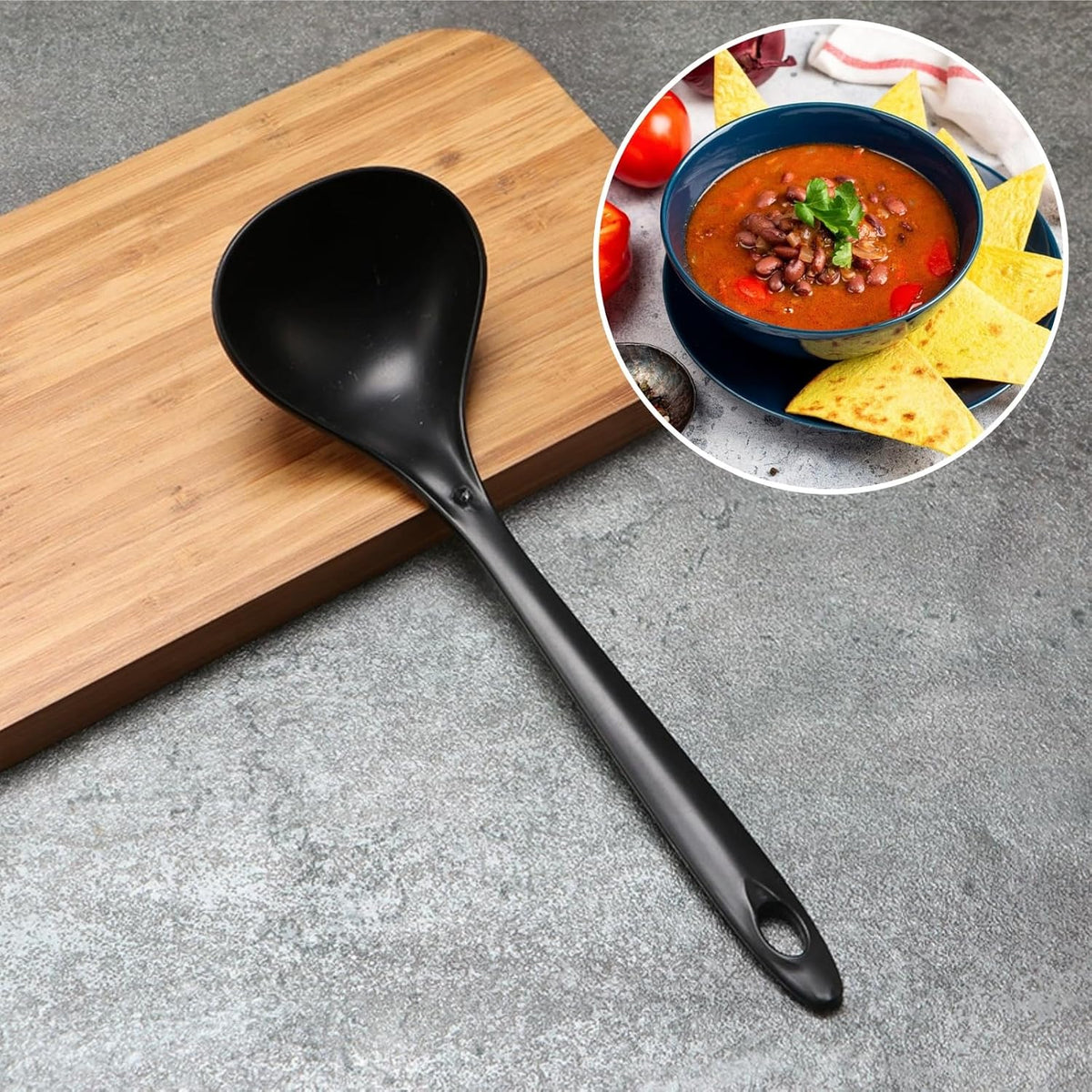 40 Pack Plastic Ladle Spoons, 1.5 Oz | 9 x 2.8 Inch Solid Serving Spoons with Long Handle, Heat Resistant Large Soup Ladle Bulk for Party Catering Buffet Restaurant