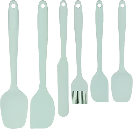 6 Pieces Silicone Spatula Set, Food Grade Silicone Scraper Spatulas Heat Resistant Kitchen Utensils Brush BPA-free Spatula for Scraping, Cooking, Mixing, Baking