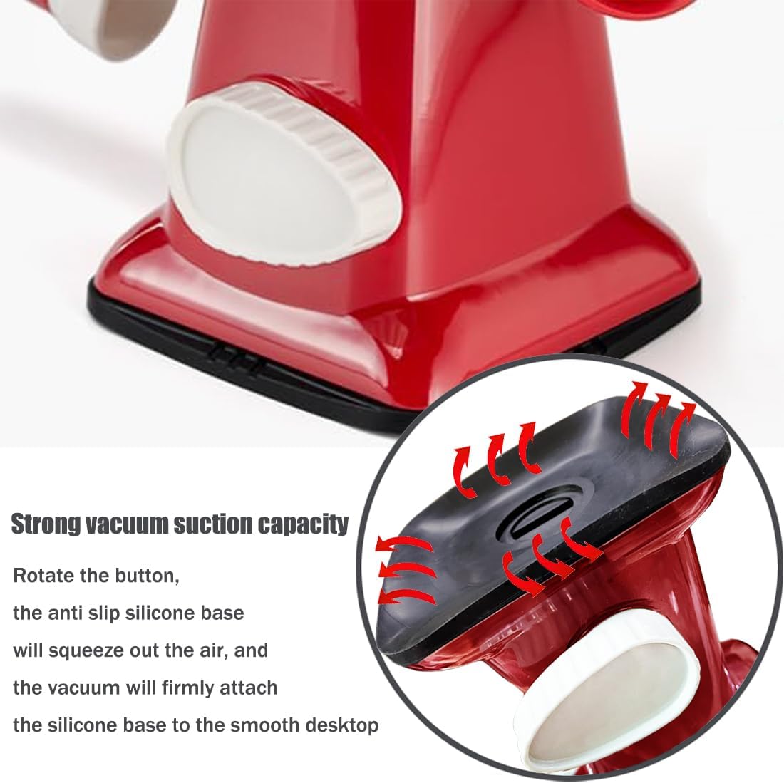 Hand Crank Rotary Cheese Grater Veggie Slicer Carrot Shredder | With 3 interchangable sharpe drum blades, strong sunction base, shred block of cheese in seconds, safe and efficient