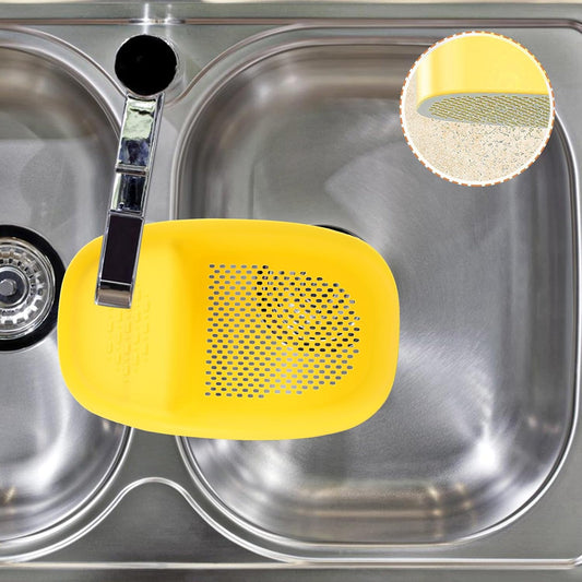 Multifunctional Saddle-shaped Sink Drain Basket Plastic Kitchen Colander Strainer for Washing and Draining Fruits Vegetables Over Sink Space-saving Holder