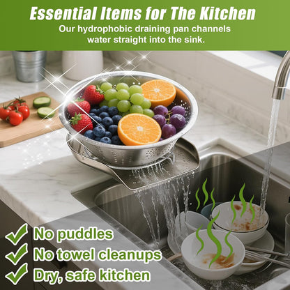 Rice Strainer & Rice Washing Bowl Stainless Steel - 5.6 Qt Professional Fine Mesh Rice Washer for Kitchen - Heavy Duty Rice Rinser, Cleaner & Drainer Colander for Quinoa, Grains & Fruit