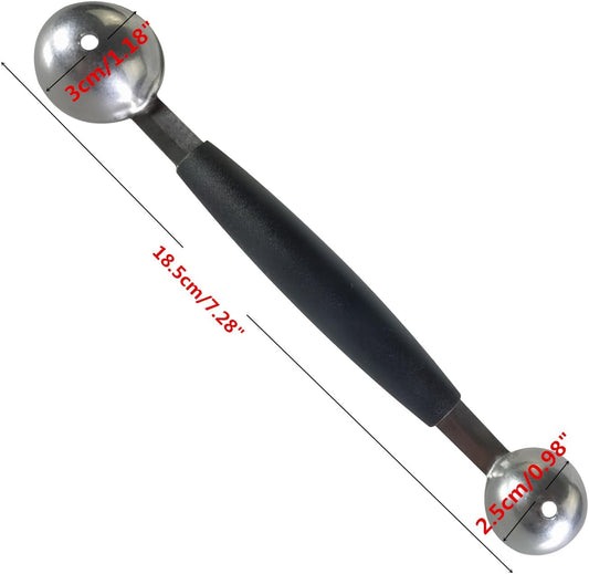Double-Sided Fruit Melon Baller Spoon, 2 in 1 Stainless Steel Scoop Cutter 18cm