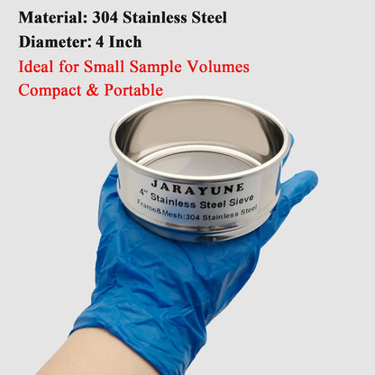 4 Inch 12 Mesh Stainless Steel Test Sieve, 1.7 mm Aperture