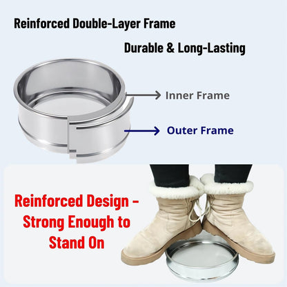 4 Inch 12 Mesh Stainless Steel Test Sieve, 1.7 mm Aperture