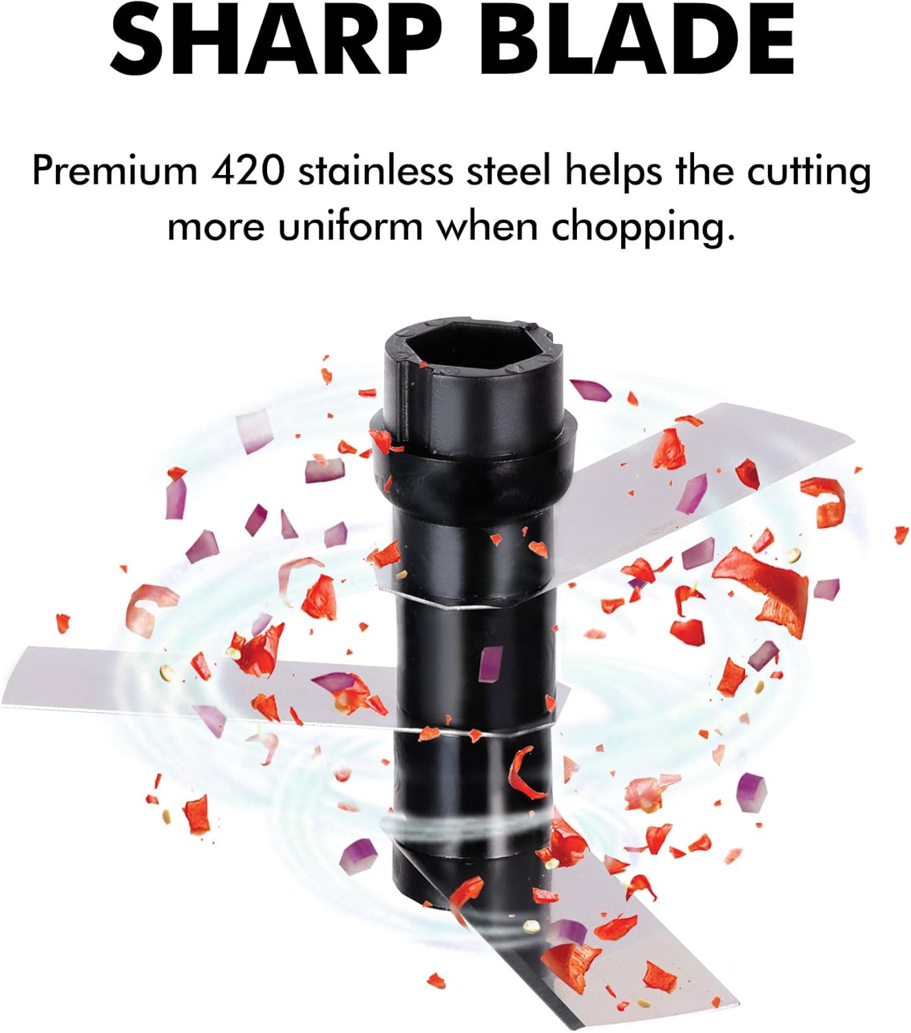 Vegetable Chopper, Manual Food Chopper with Hand Pull String, 500ml | Manual Food Processor, Sharp Stainless Steel Blade, Non-slip Base, Dishwasher Safe, No BPA, Portable, for Veggie, Fruit, Nut