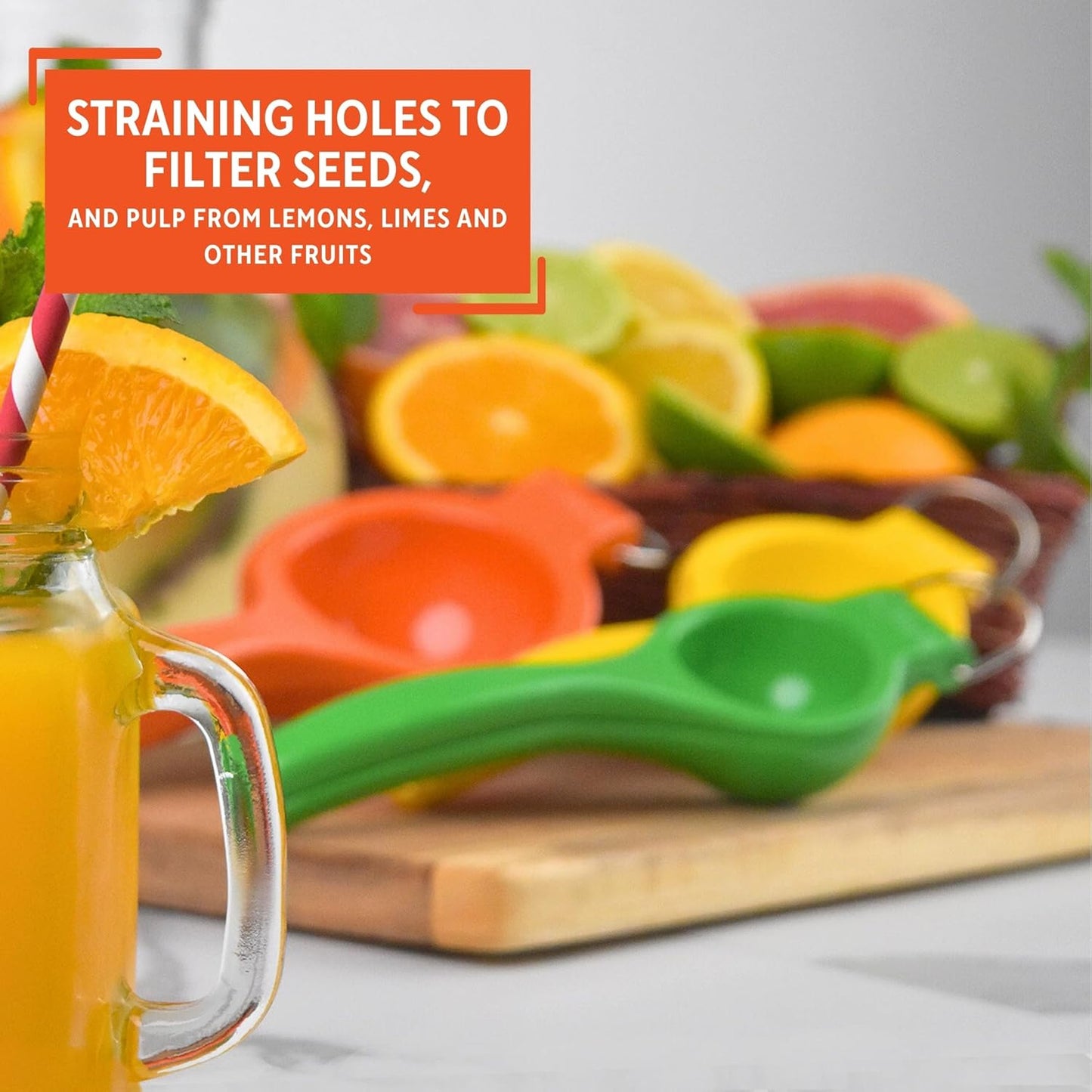 IMUSA 3-Pack Manual Citrus Juicer Set Lemon Squeezer Lime Juicer Orange Press Hand Juicer 7.7 8.6 9 in Cast Aluminum with Straining Holes for Kitchen Cocktails Beverages