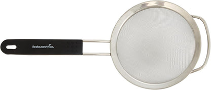 Fine Mesh Strainer 1 Count 12.6" x 5.5" x 2.3" with Silicone Handle Stainless Steel Extra Fine Mesh Strainer Heat-Resistant Handle Dishwasher-Safe for Rice, Quinoa, Pasta