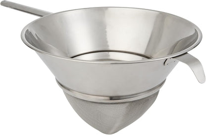 Fine Mesh Strainer 1 Count 12.6" x 5.5" x 2.3" with Silicone Handle Stainless Steel Extra Fine Mesh Strainer Heat-Resistant Handle Dishwasher-Safe for Rice, Quinoa, Pasta