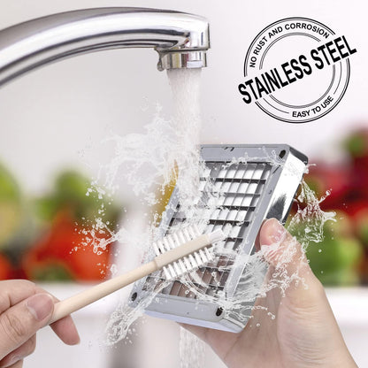 French Fry Cutter, Professional Stainless Steel Potato Cutter with 1/2", 1/4", 3/8" & Wedge Blades for Potatoes, Carrots, Apples