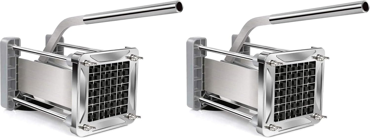 French Fry Cutter, Professional Stainless Steel Potato Cutter with 1/2", 1/4", 3/8" & Wedge Blades for Potatoes, Carrots, Apples