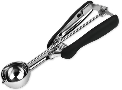 Mini Cookie Scoop #100-2 Teaspoon Scoop - Mini Ice Cream Scoop, Made of Food Grade 304 Stainless Steel with Comfortable Rubber Grip Handles