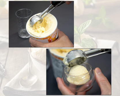 Mini Cookie Scoop #100-2 Teaspoon Scoop - Mini Ice Cream Scoop, Made of Food Grade 304 Stainless Steel with Comfortable Rubber Grip Handles