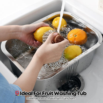 Portable Stainless Steel Washing-Up Bowl 10L (2.64 Gal), Large Multipurpose Dishpan for Kitchen Sink, Camping & Outdoor Dish Tub (Washing-Up Bowl)