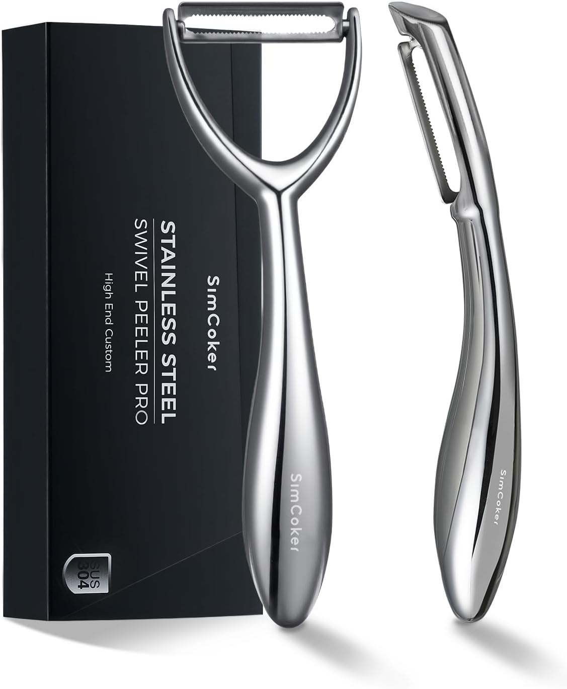 Vegetable Peeler Set, Ultra Sharp Stainless Steel Y Peeler & I Peeler for Potatoes, Fruits and Vegetables, Serrated Blade Kitchen Peeler with Ergonomic Handle