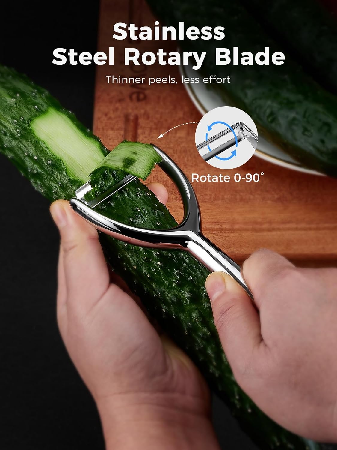 Vegetable Peeler Set, Ultra Sharp Stainless Steel Y Peeler & I Peeler for Potatoes, Fruits and Vegetables, Serrated Blade Kitchen Peeler with Ergonomic Handle