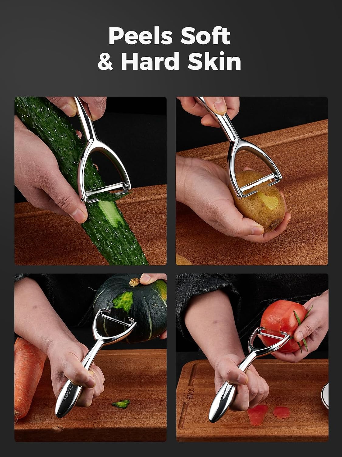 Vegetable Peeler Set, Ultra Sharp Stainless Steel Y Peeler & I Peeler for Potatoes, Fruits and Vegetables, Serrated Blade Kitchen Peeler with Ergonomic Handle