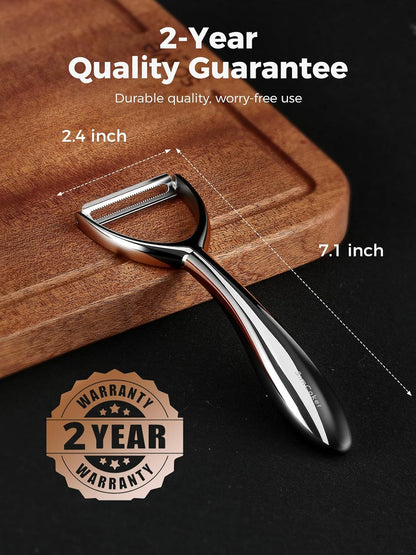Vegetable Peeler Set, Ultra Sharp Stainless Steel Y Peeler & I Peeler for Potatoes, Fruits and Vegetables, Serrated Blade Kitchen Peeler with Ergonomic Handle