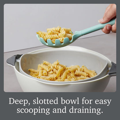 Flex Core Small Deep Spoon Silicone for Cooking Mixing Baking, Dishwasher Safe BPA Free All Silicone Kitchen Mini Spoon Heat Resistant Nonstick Safe Serving Spoon, Aqua Seafoam Green