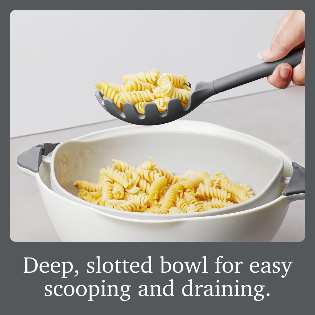 Flex Core Small Deep Spoon Silicone for Cooking Mixing Baking, Dishwasher Safe BPA Free All Silicone Kitchen Mini Spoon Heat Resistant Nonstick Safe Serving Spoon, Aqua Seafoam Green