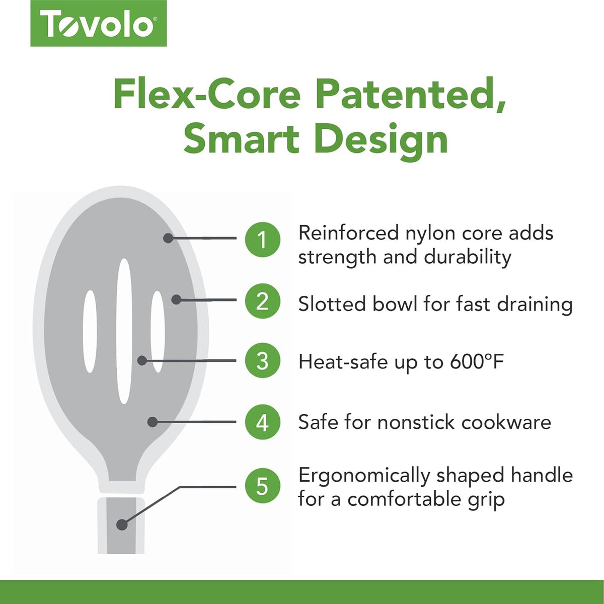 Flex Core Small Deep Spoon Silicone for Cooking Mixing Baking, Dishwasher Safe BPA Free All Silicone Kitchen Mini Spoon Heat Resistant Nonstick Safe Serving Spoon, Aqua Seafoam Green