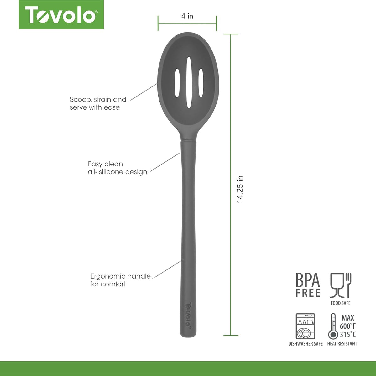 Flex Core Small Deep Spoon Silicone for Cooking Mixing Baking, Dishwasher Safe BPA Free All Silicone Kitchen Mini Spoon Heat Resistant Nonstick Safe Serving Spoon, Aqua Seafoam Green