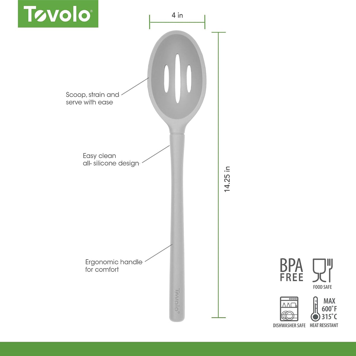 Flex Core Small Deep Spoon Silicone for Cooking Mixing Baking, Dishwasher Safe BPA Free All Silicone Kitchen Mini Spoon Heat Resistant Nonstick Safe Serving Spoon, Aqua Seafoam Green