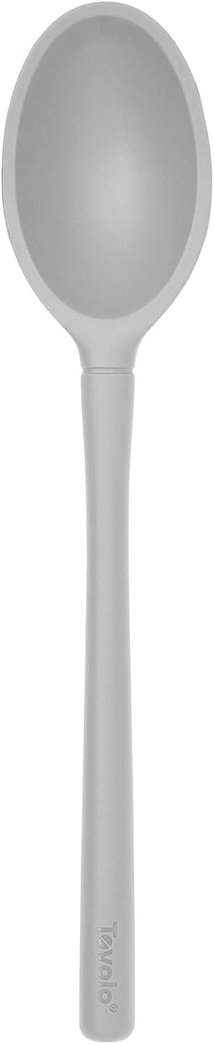 Flex Core Small Deep Spoon Silicone for Cooking Mixing Baking, Dishwasher Safe BPA Free All Silicone Kitchen Mini Spoon Heat Resistant Nonstick Safe Serving Spoon, Aqua Seafoam Green