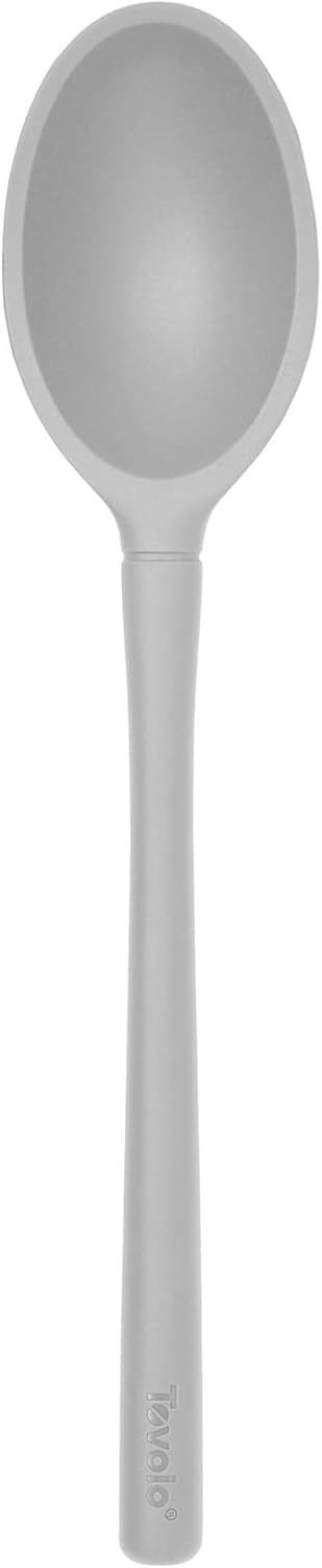 Flex Core Small Deep Spoon Silicone for Cooking Mixing Baking, Dishwasher Safe BPA Free All Silicone Kitchen Mini Spoon Heat Resistant Nonstick Safe Serving Spoon, Aqua Seafoam Green