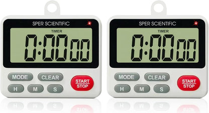 24-Hour Digital Lab + Kitchen Timer with LED Light 810001 - Precision Countdown Timer with Large Display, Loud Alarm & Clock Mode - for Cooking, Lab Experiments & More