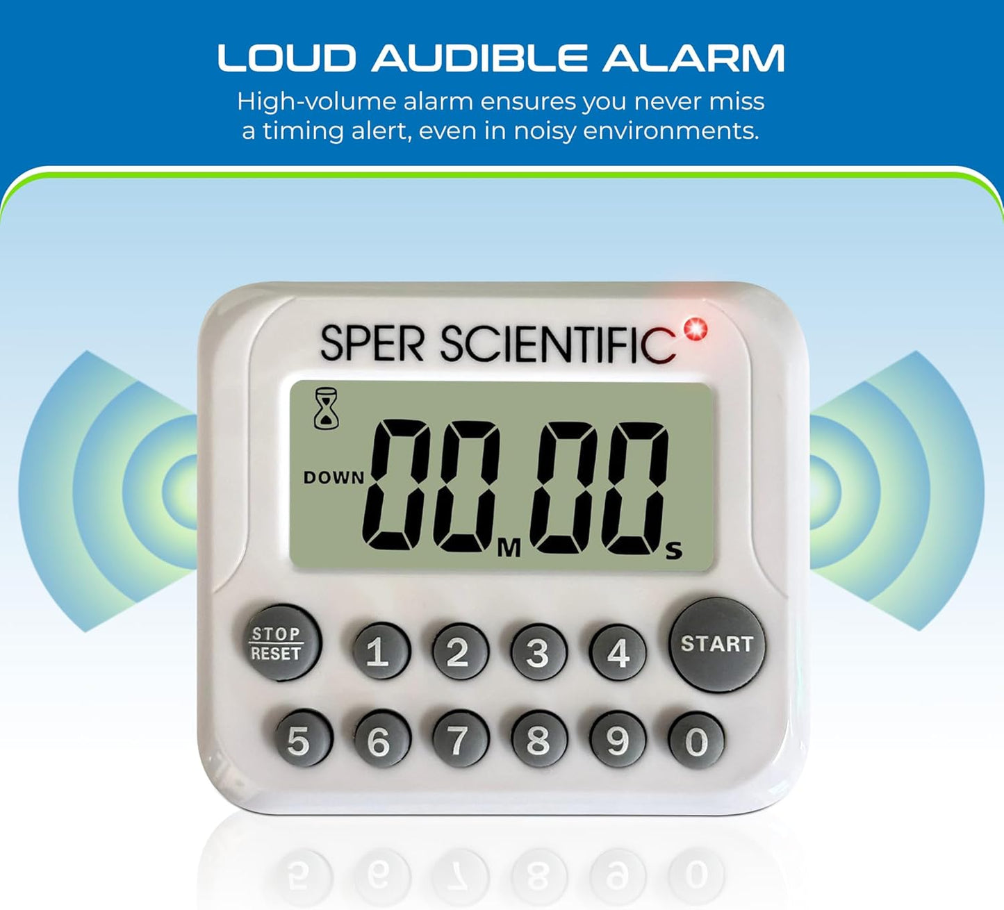 24-Hour Digital Lab + Kitchen Timer with LED Light 810001 - Precision Countdown Timer with Large Display, Loud Alarm & Clock Mode - for Cooking, Lab Experiments & More