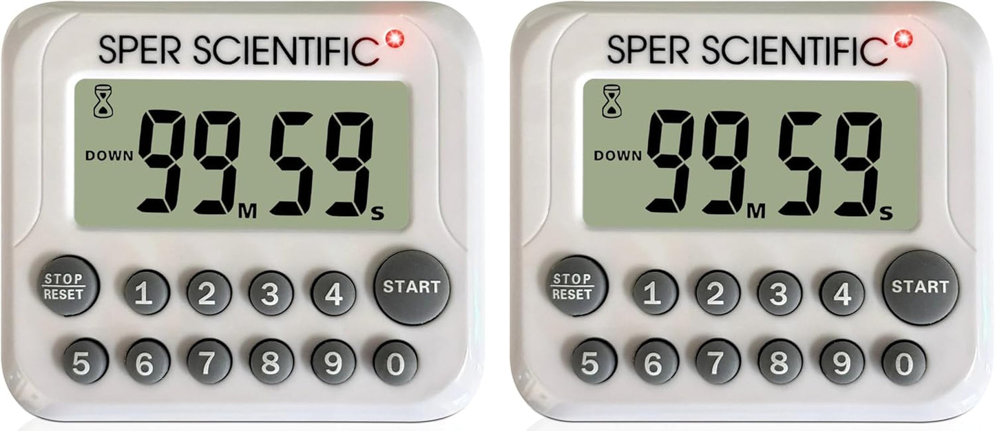 24-Hour Digital Lab + Kitchen Timer with LED Light 810001 - Precision Countdown Timer with Large Display, Loud Alarm & Clock Mode - for Cooking, Lab Experiments & More
