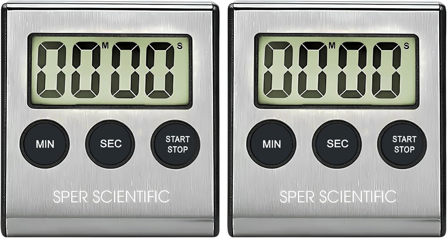 24-Hour Digital Lab + Kitchen Timer with LED Light 810001 - Precision Countdown Timer with Large Display, Loud Alarm & Clock Mode - for Cooking, Lab Experiments & More