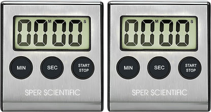 24-Hour Digital Lab + Kitchen Timer with LED Light 810001 - Precision Countdown Timer with Large Display, Loud Alarm & Clock Mode - for Cooking, Lab Experiments & More