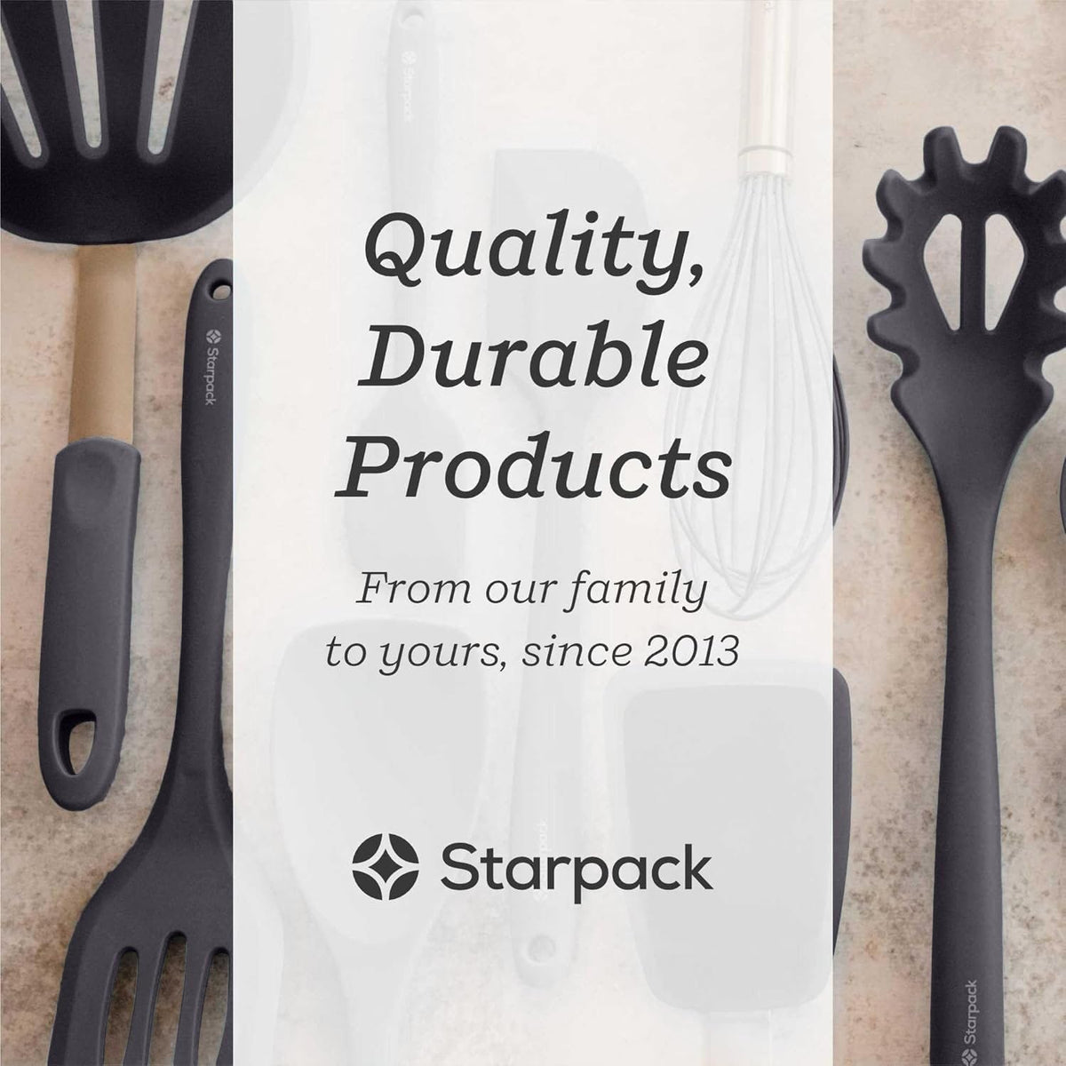 Starpack XL Premium Silicone Pasta Fork (13.5") - Spaghetti Spoons High Heat Resistant to 600°F - Silicone Pasta Spoon Strainer - Server Spoon with Teeth - Server Utensil for Pastas