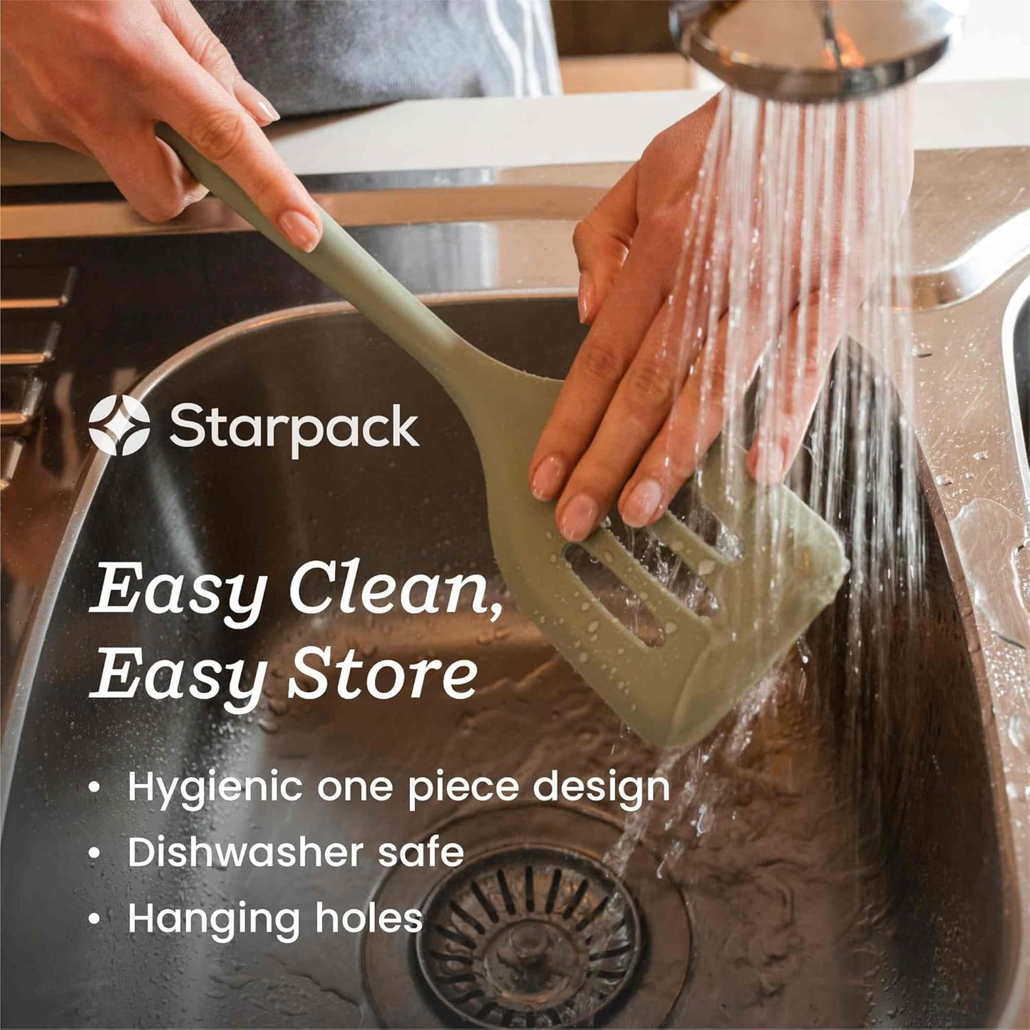Starpack XL Premium Silicone Pasta Fork (13.5") - Spaghetti Spoons High Heat Resistant to 600°F - Silicone Pasta Spoon Strainer - Server Spoon with Teeth - Server Utensil for Pastas
