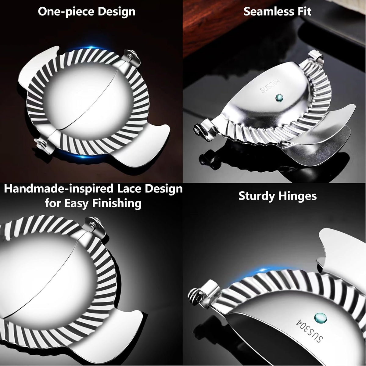 Dumpling Maker Stainless Steel Ravioli Gyoza Dough Pierogi Pie Press Mold Former