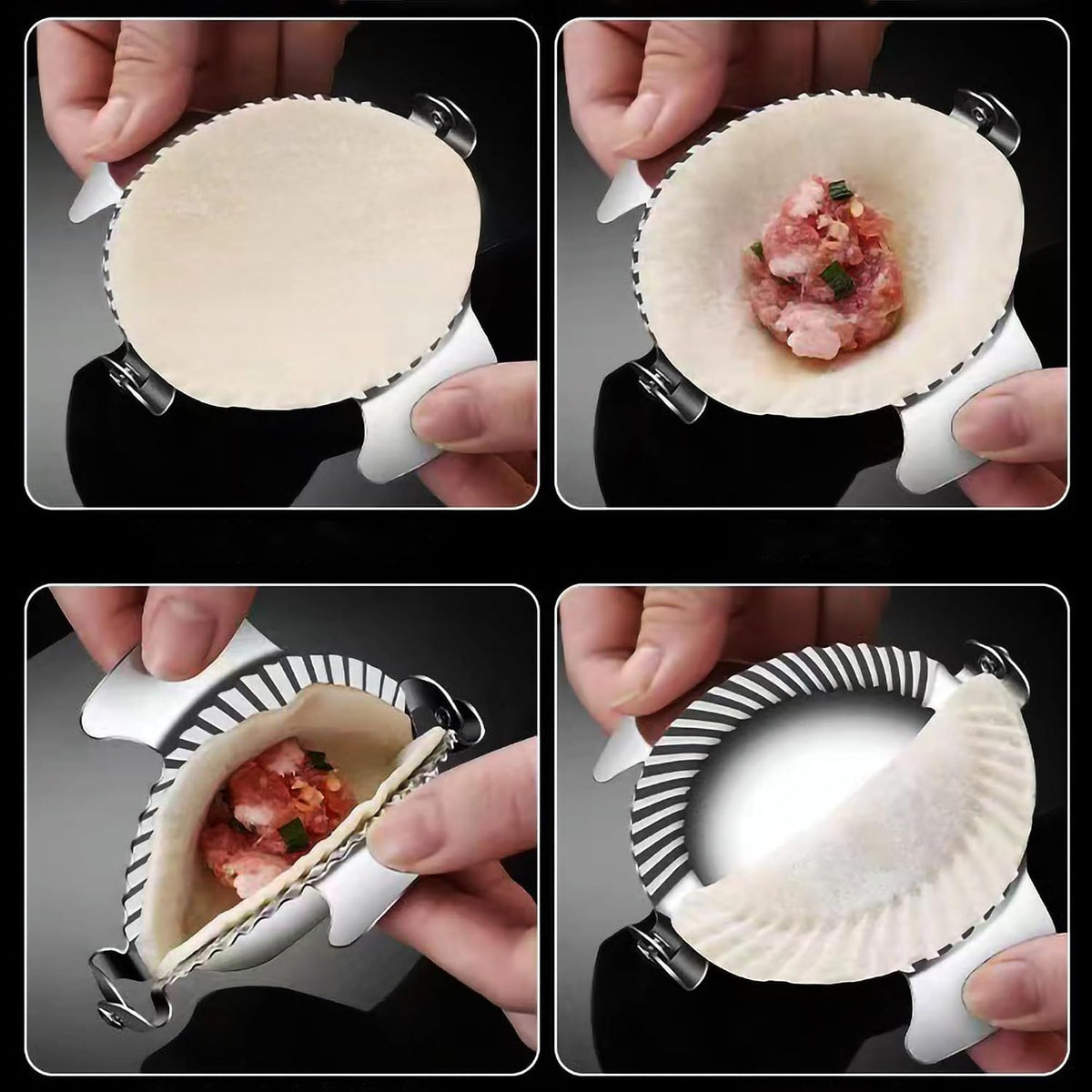 Dumpling Maker Stainless Steel Ravioli Gyoza Dough Pierogi Pie Press Mold Former