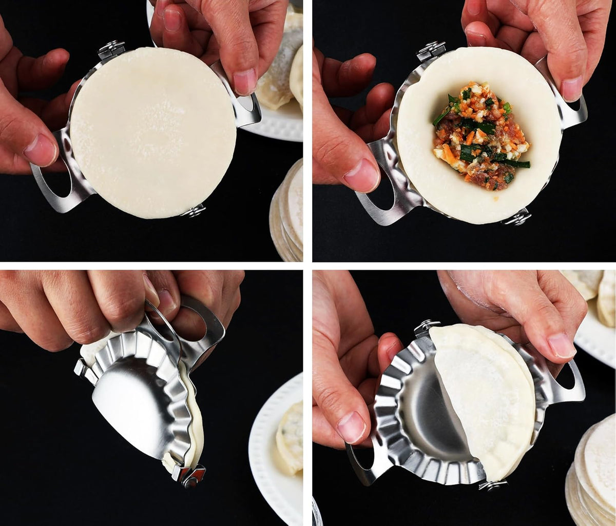 Dumpling Maker Stainless Steel Ravioli Gyoza Dough Pierogi Pie Press Mold Former