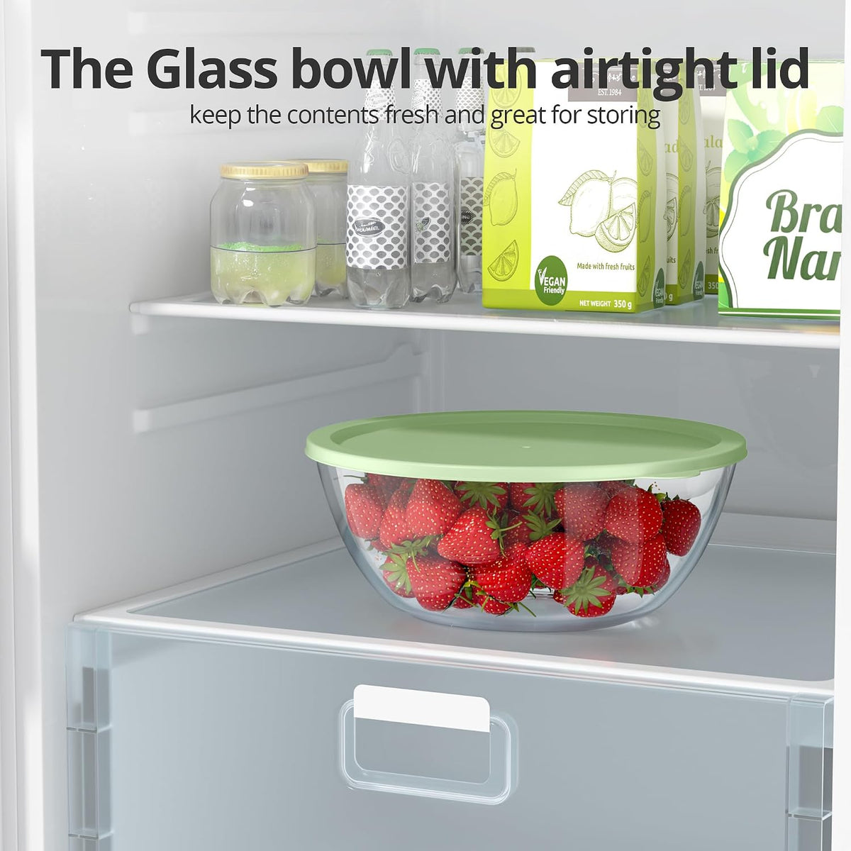 Extra Large Glass Mixing Bowls Clear Glass Salad Cooking Bowls for Kitchen Salad Bread Storage (4.7Qt)