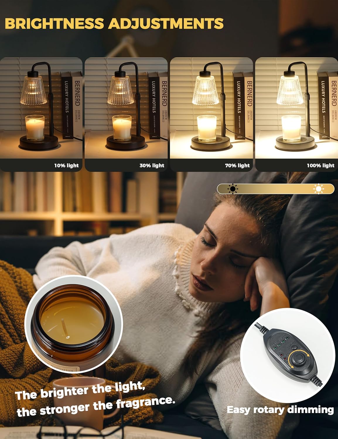Candle Warmer Lamp with Timer, Birthday Gifts for Women Home Decor