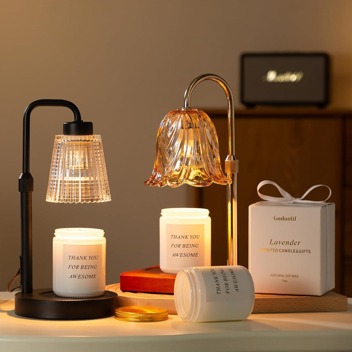 Candle Warmer Lamp with Timer, Birthday Gifts for Women Home Decor