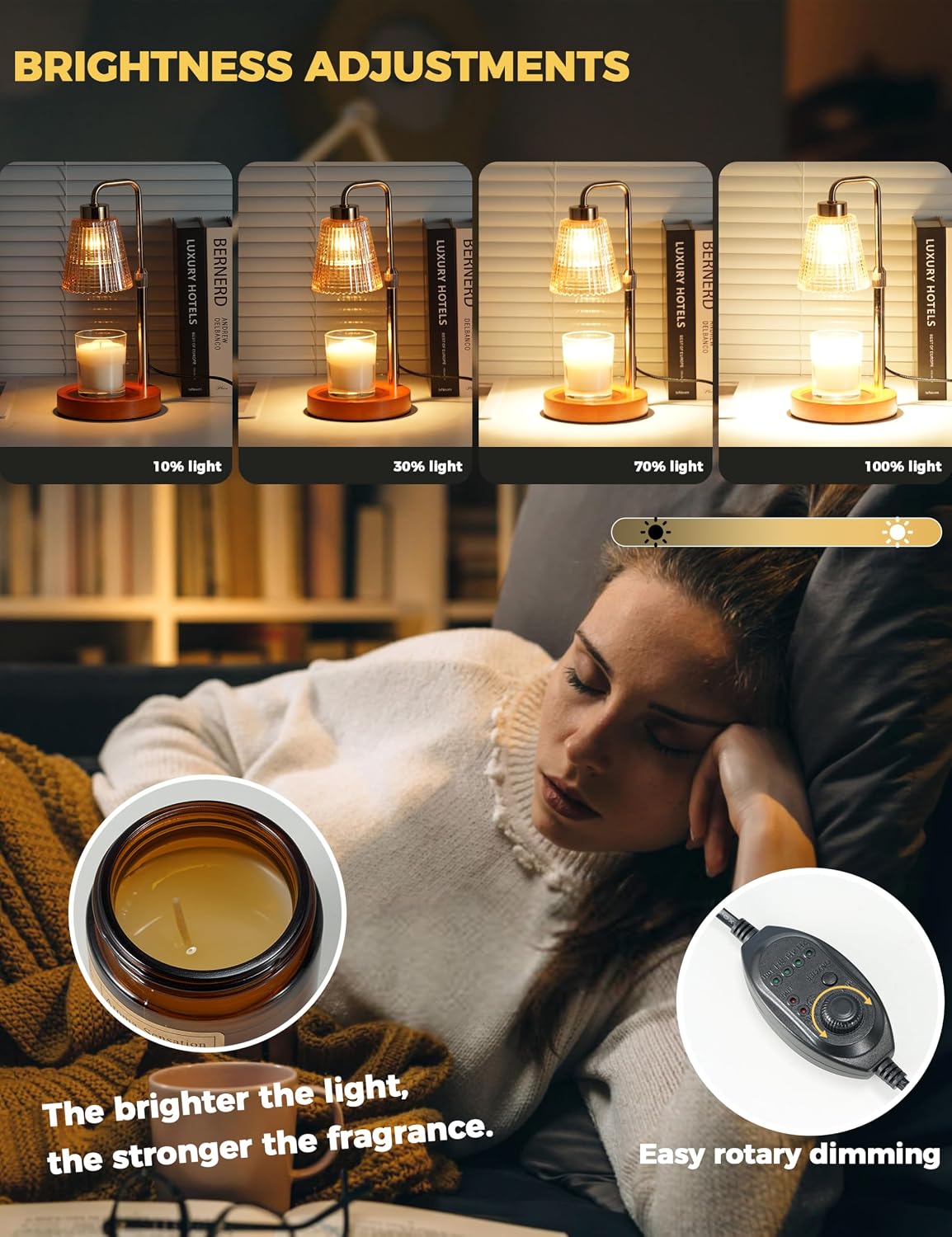 Candle Warmer Lamp with Timer, Birthday Gifts for Women Home Decor