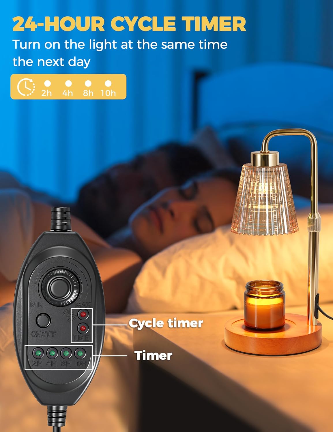 Candle Warmer Lamp with Timer, Birthday Gifts for Women Home Decor